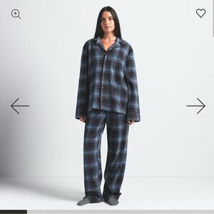 SKIMS Blue Plaid Pajama Set